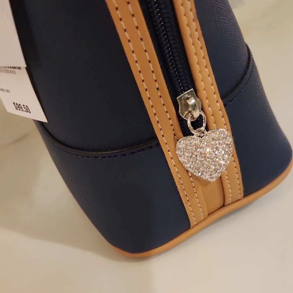 Elegant Navy and Tan Handbag